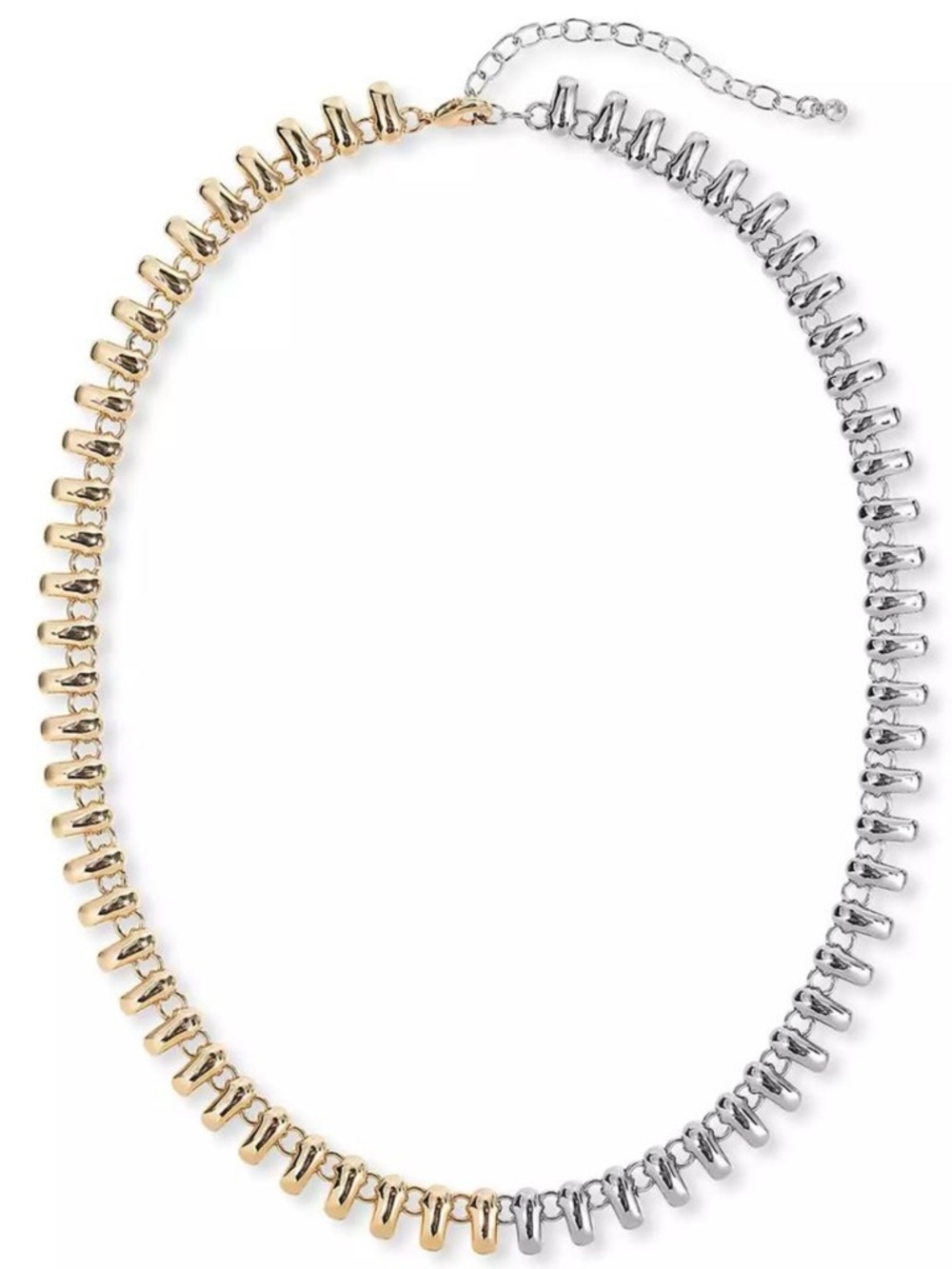 On 34th Two-Tone Gold and Silver Chain Necklace